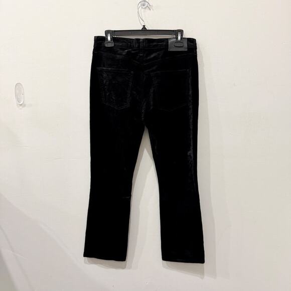 Citizens of Humanity Isola Velvet Mid-Rise Cropped Trouser Pants Black Womens 27 - Picture 3 of 7